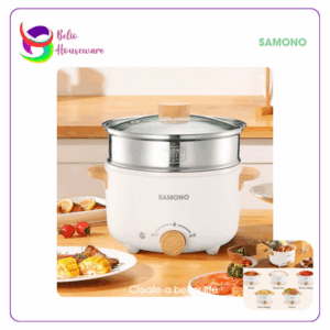 Samono Panci Listrik 4 Liter Ceramic Coating + Steamer Stainless SW-DG01S