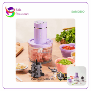 Samono Multi Food Chopper 4in1 SW-MFC300 300W 1,2L + 150ml*3 + 4 Mixing Bowls - Pink