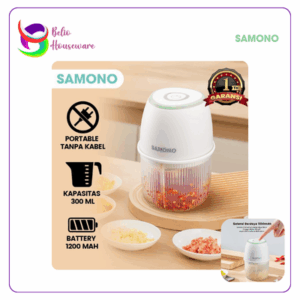Samono Mini Chopper Blender Portable dengan USB Type C SW-L5 White+Green