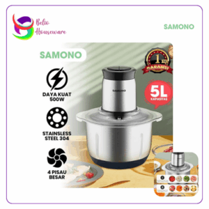 Samono Food Chopper 2in1 Stainless Steel 304 Kapasitas 5 Liter SW-C500