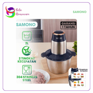 Samono 400W Food Chopper Blender Stainless Steel 2 Liter SW-TC400W Silver