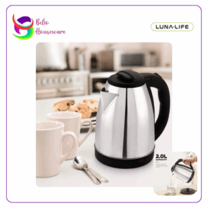 Luna Life Kettle Teko Listrik 2L LK502 Silver - Black