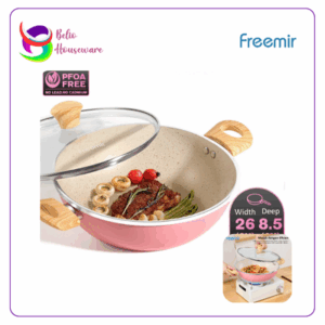 Freemir Wajan Kuping 26cm Anti Lengket Aluminium Serbaguna (A23401) - Pink