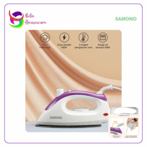 Samono Setrika Listrik SW-IRS400 400W Low Watt dengan Tombol Spray - Purple