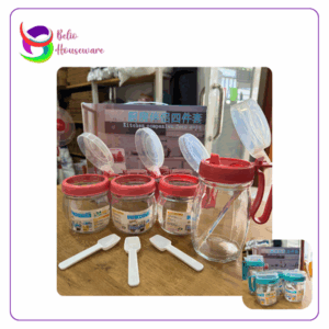 No Brand Kitchen Set 4in1 (Botol Minyak + 3 Botol Bumbu Bersendok) - Blue
