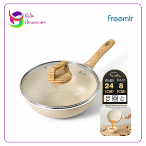 Freemir Wajan Penggorengan 24cm Dengan Tutup (A27201) - Beige