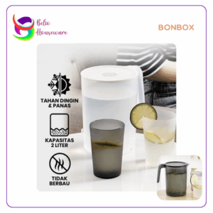 Bonbox Teko Plastik Kapasitas 2L BKL701 - Black (Tidak Termasuk Gelas)