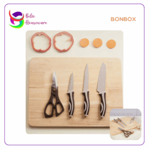 Bonbox Pisau Dapur Set isi 4pcs BKE30606 - Brown