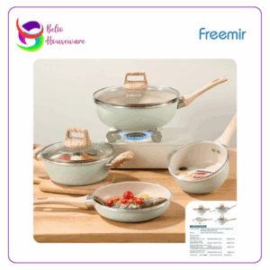 Freemir Set Wajan dan Panci 7Pcs Aluminium Alloy (A22903) - Green