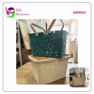 Miniso Handle Storage Basket / Keranjang LD2478 Cream